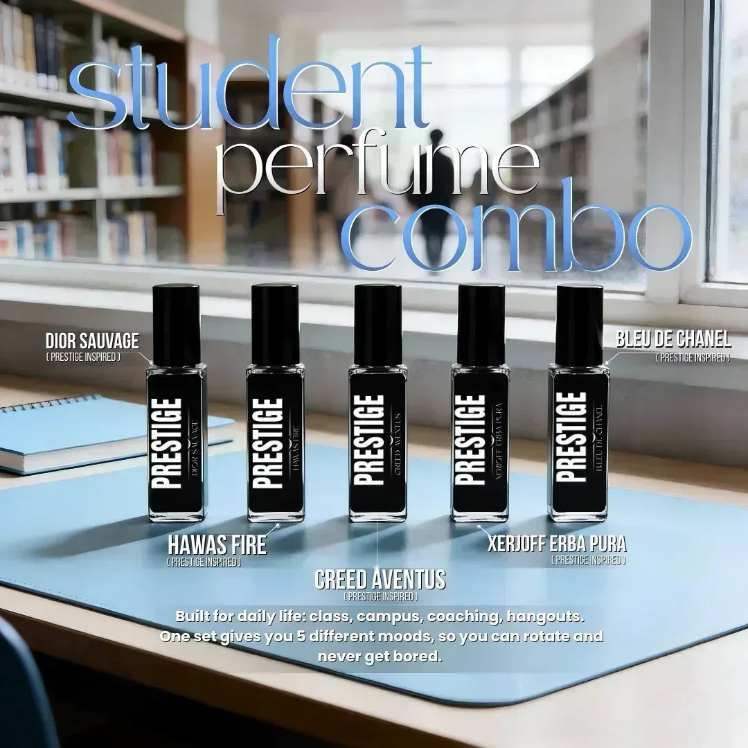 Prestige Inspired Student Perfume Combo – 5 Scents - Prestige Styles - - 