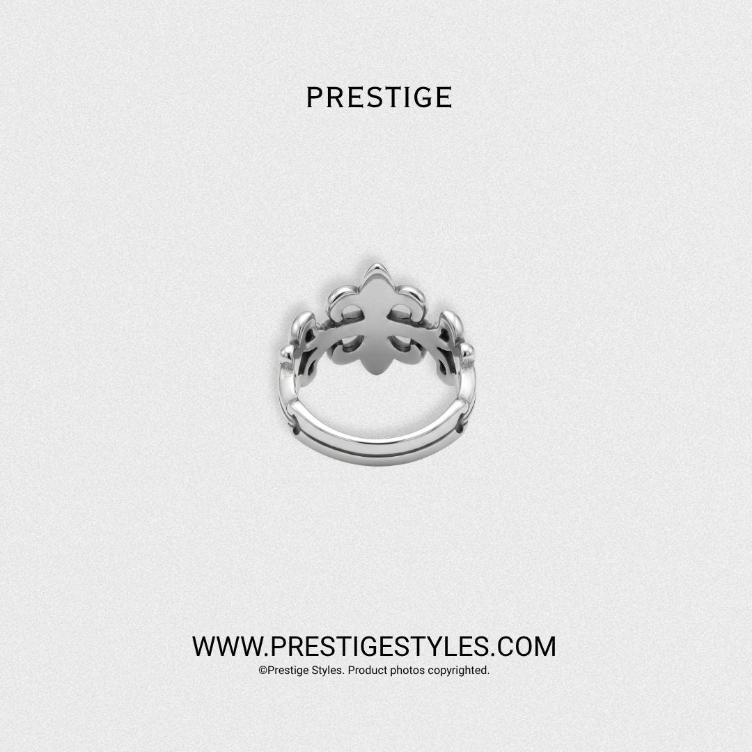 Ornate Fleur Cross Ring