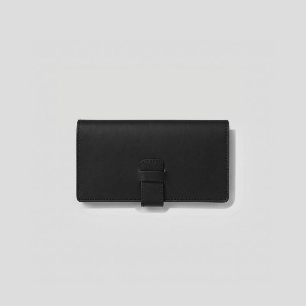 The Docket Long Wallet | Full Grain Leather | Snap Strap Closure