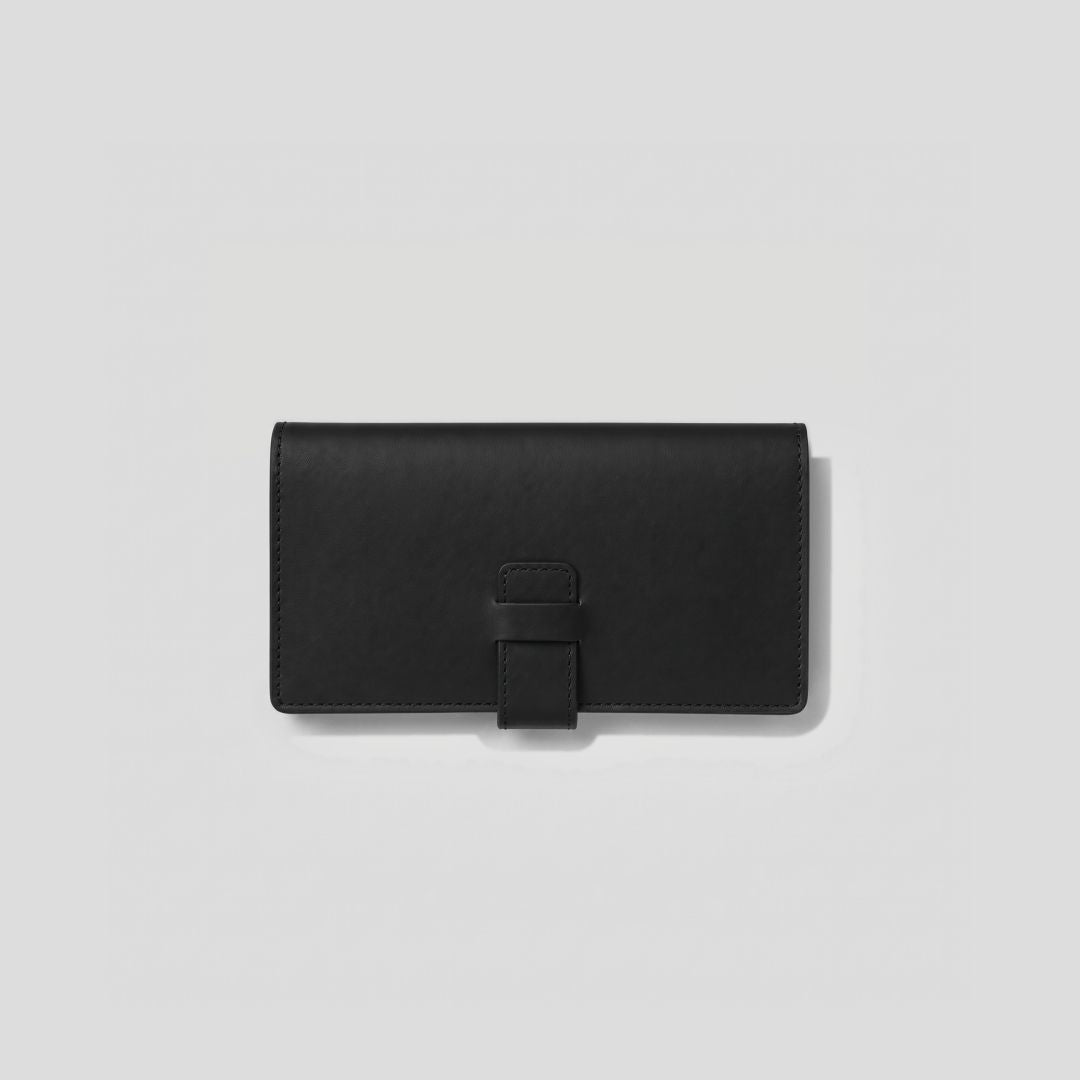 The Docket Long Wallet | Full Grain Leather | Snap Strap Closure