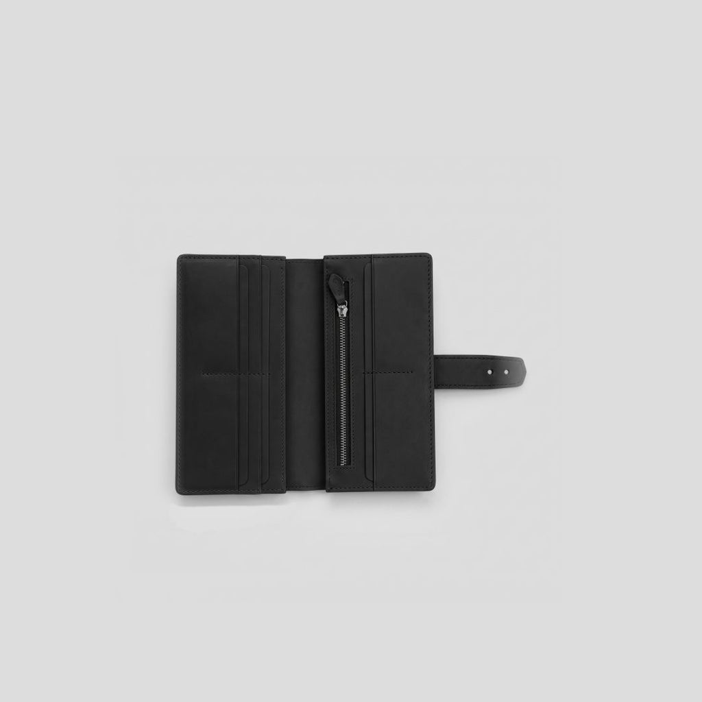 The Docket Long Wallet | Full Grain Leather | Snap Strap Closure