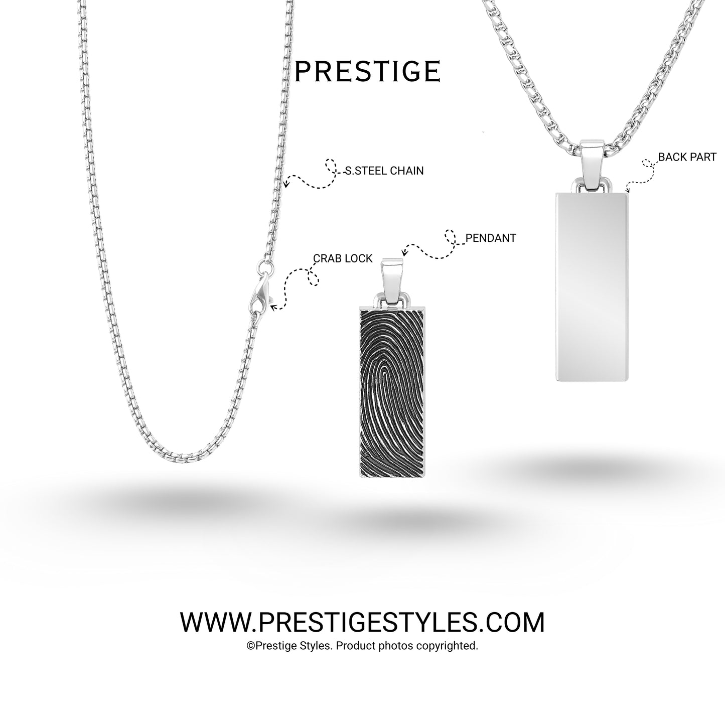Ghostprint Pendant with chain