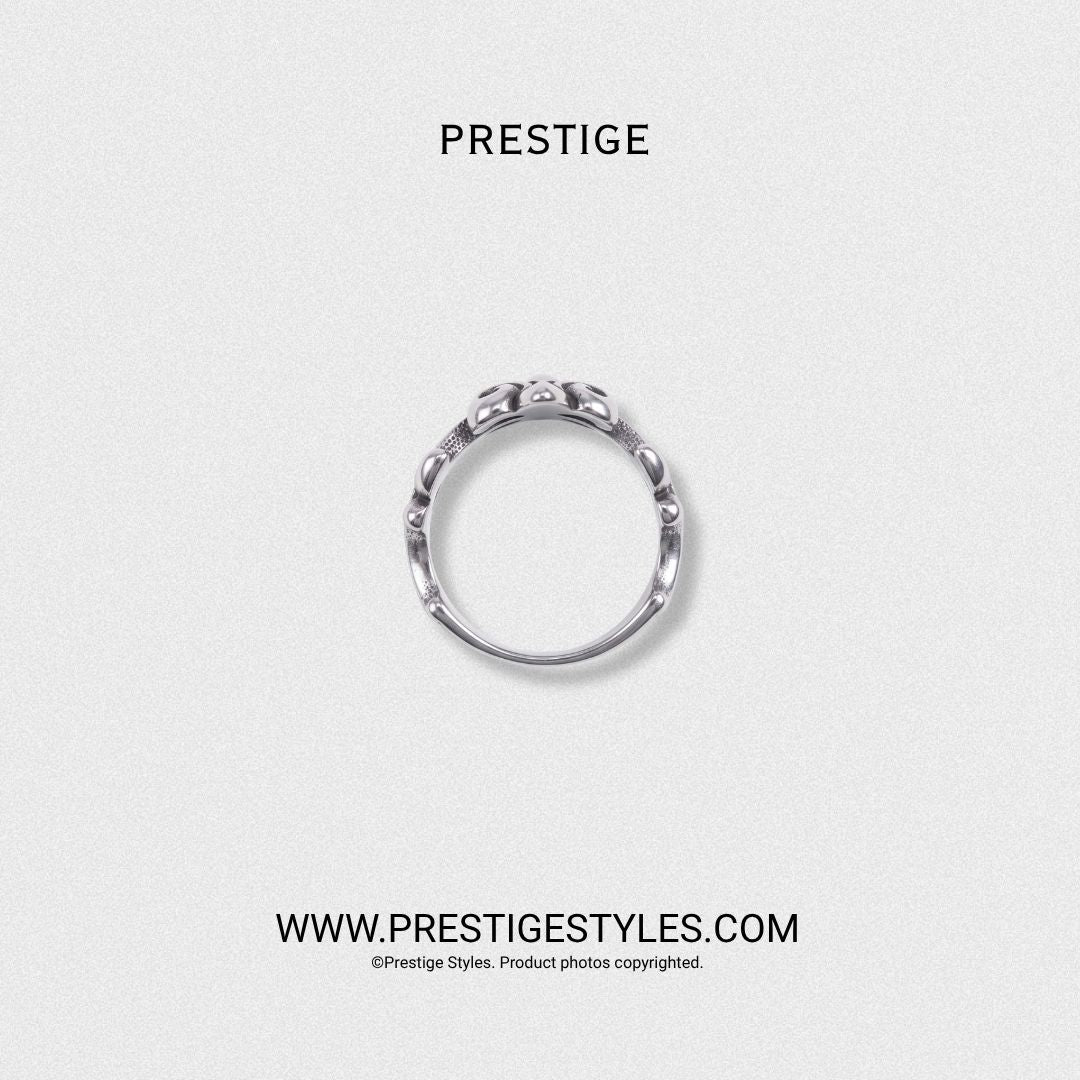 Ornate Fleur Cross Ring