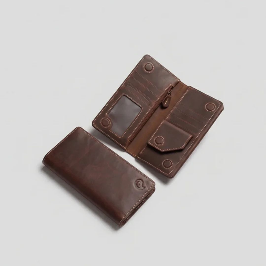 The Ledger Long Wallet | Full Grain Leather | Oil Tanned