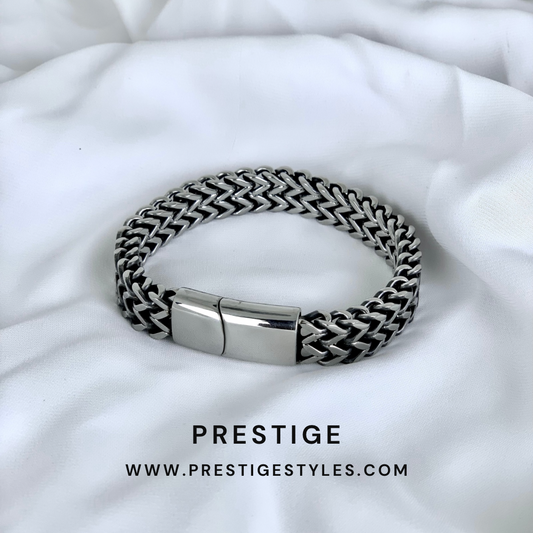 Retro Link Titanium Bracelet (Silver) - Prestige Styles Prestige Styles Default Title