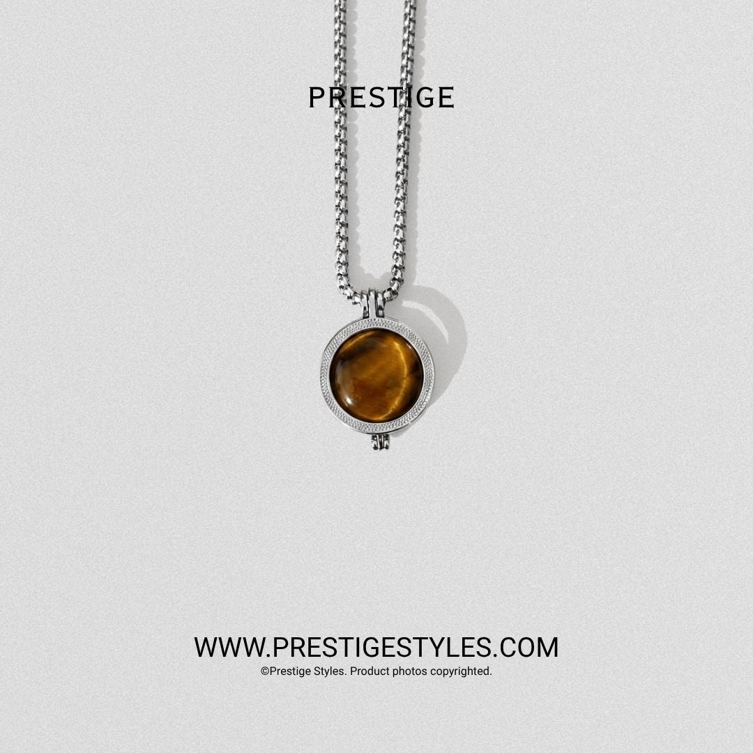 Amber Gold Prism Pendant With Chain - Prestige Styles - Bangladesh