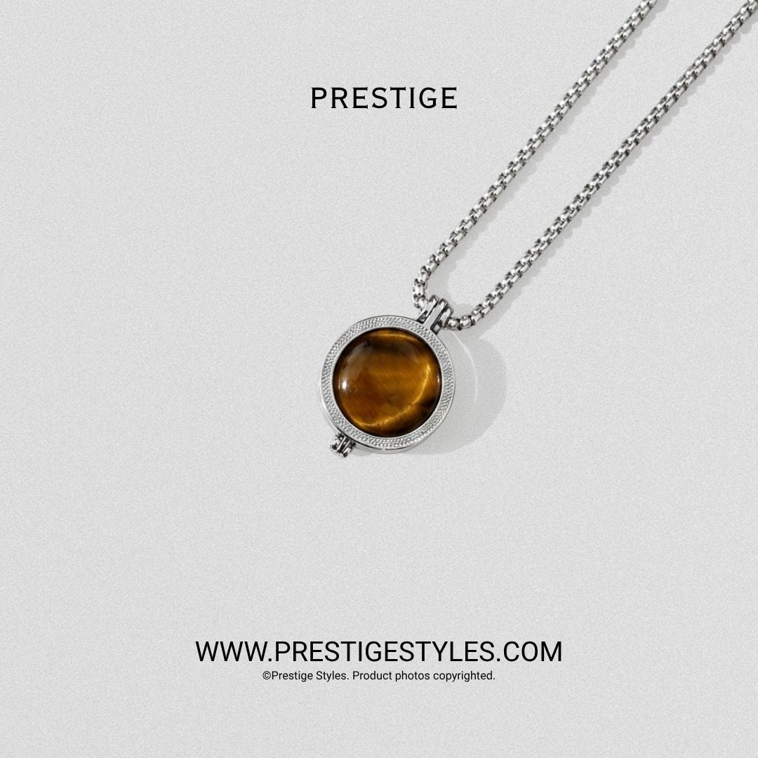 Amber Gold Prism Pendant With Chain - Prestige Styles - Bangladesh