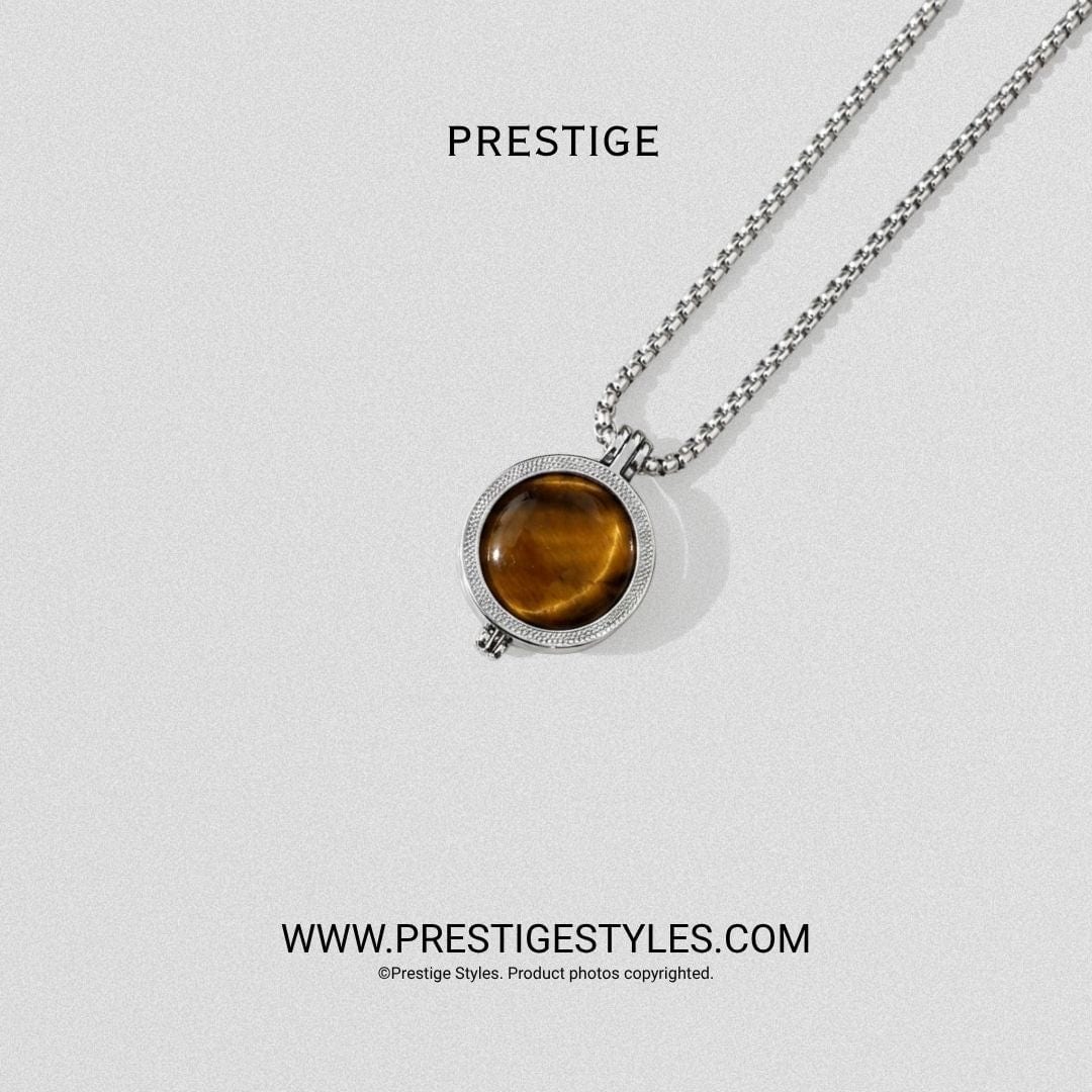 Amber Gold Prism Pendant With Chain - Prestige Styles - Bangladesh