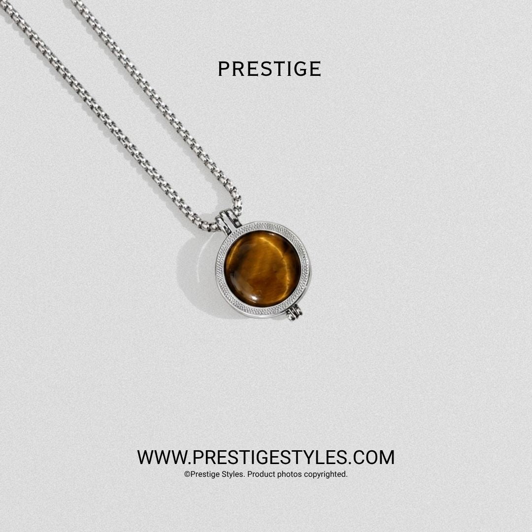 Amber Gold Prism Pendant With Chain - Prestige Styles - Bangladesh
