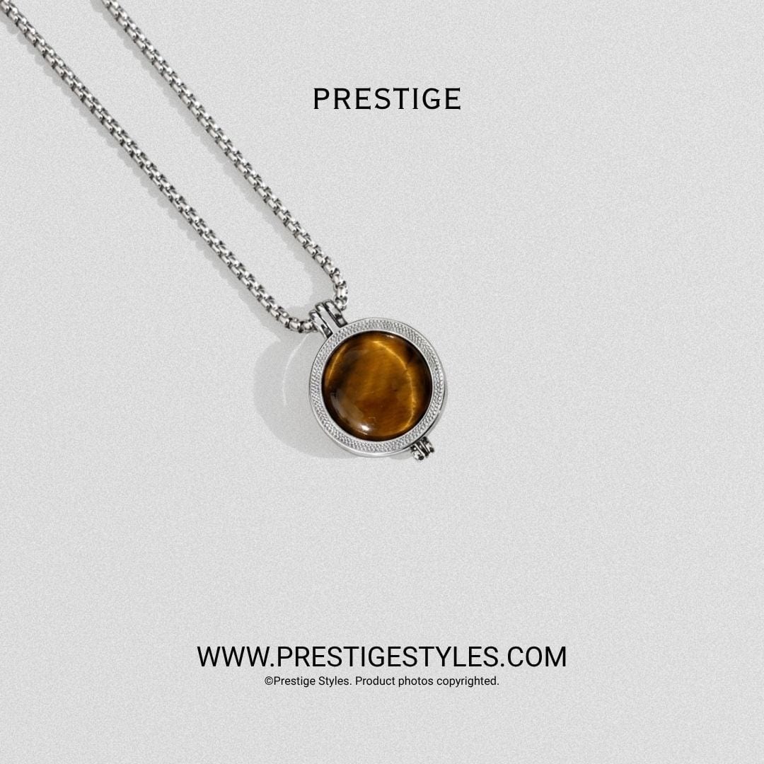 Amber Gold Prism Pendant With Chain - Prestige Styles - Bangladesh