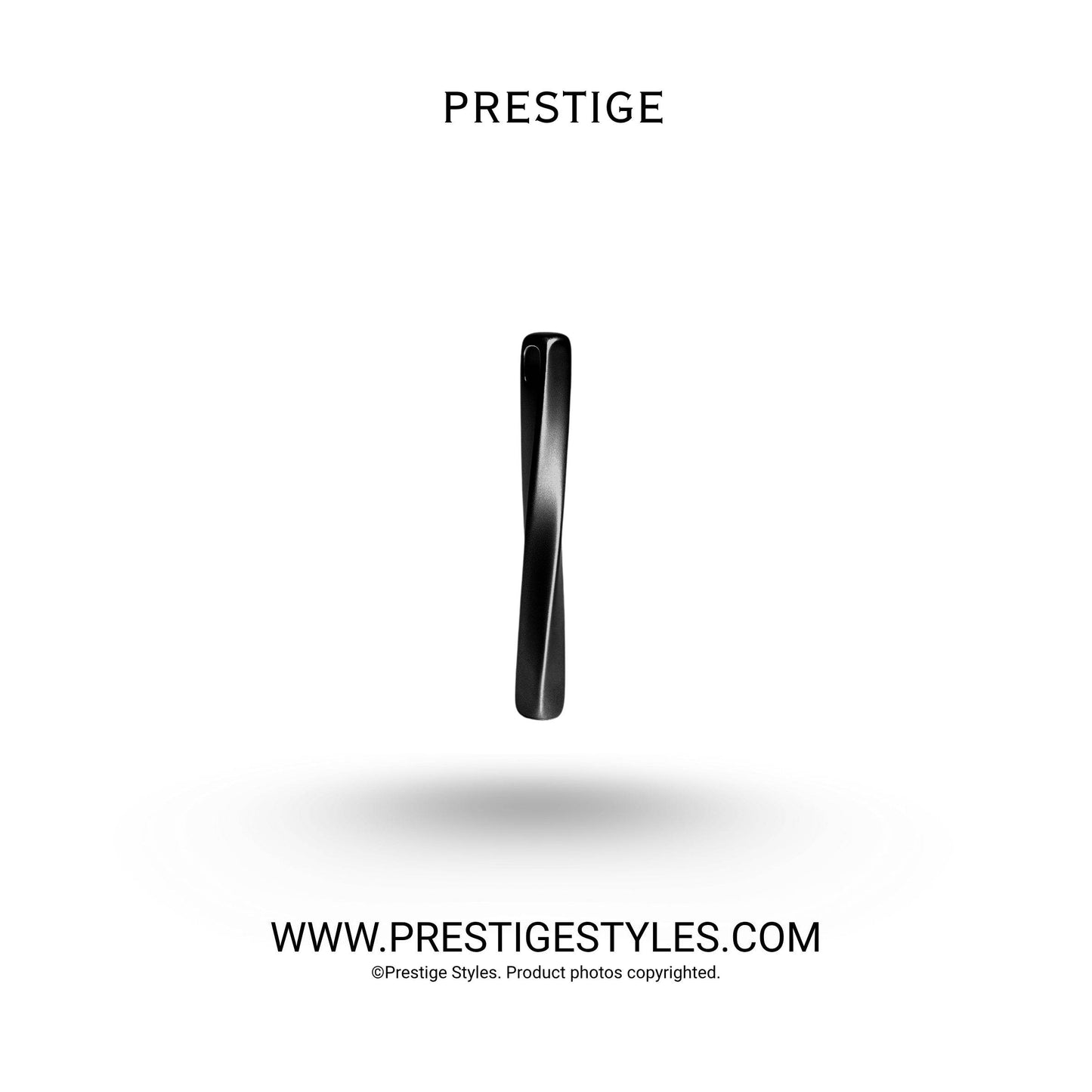 Black Bar Twisted Pendant with Chain - Prestige Styles