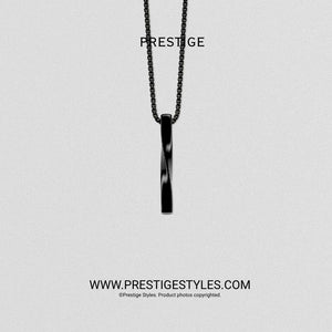 Black Bar Twisted Pendant with Chain
