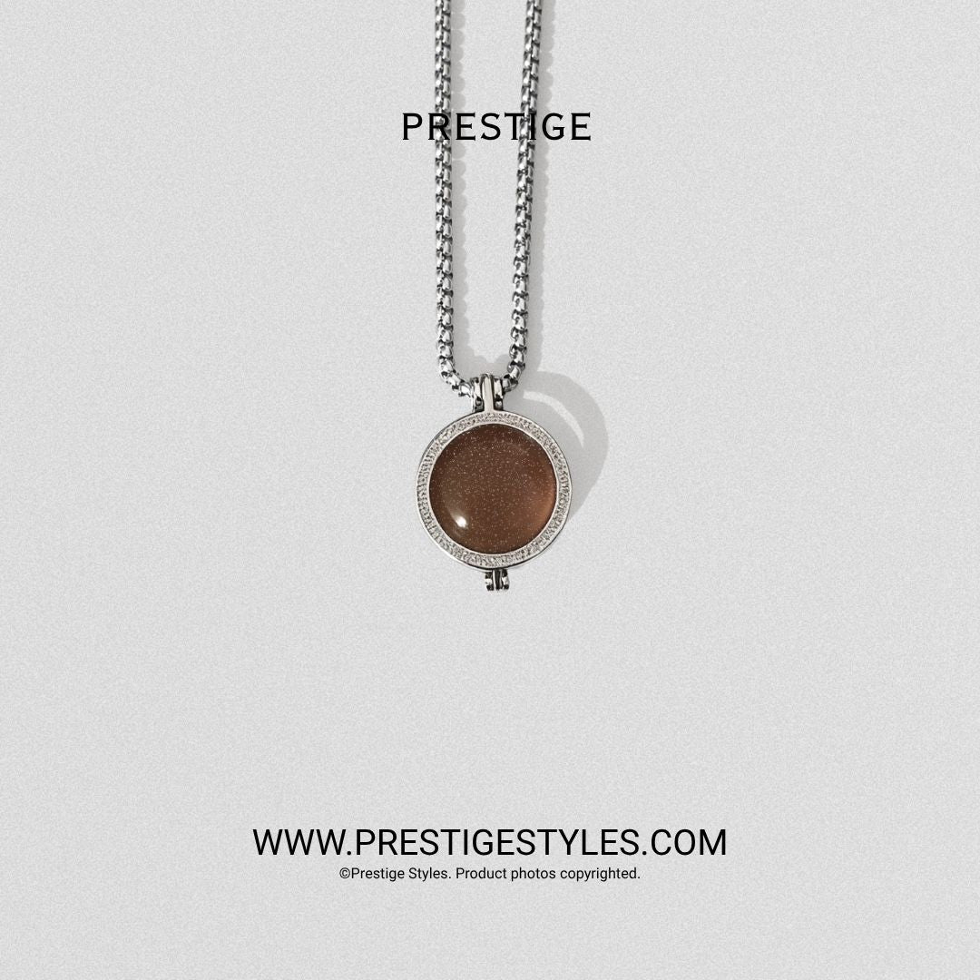 Bronze Brown Prism Pendant With Chain - Prestige Styles - Bangladesh