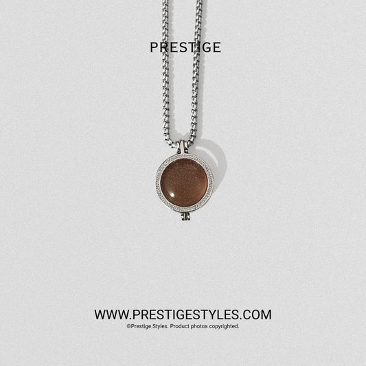 Bronze Brown Prism Pendant With Chain - Prestige Styles - Bangladesh