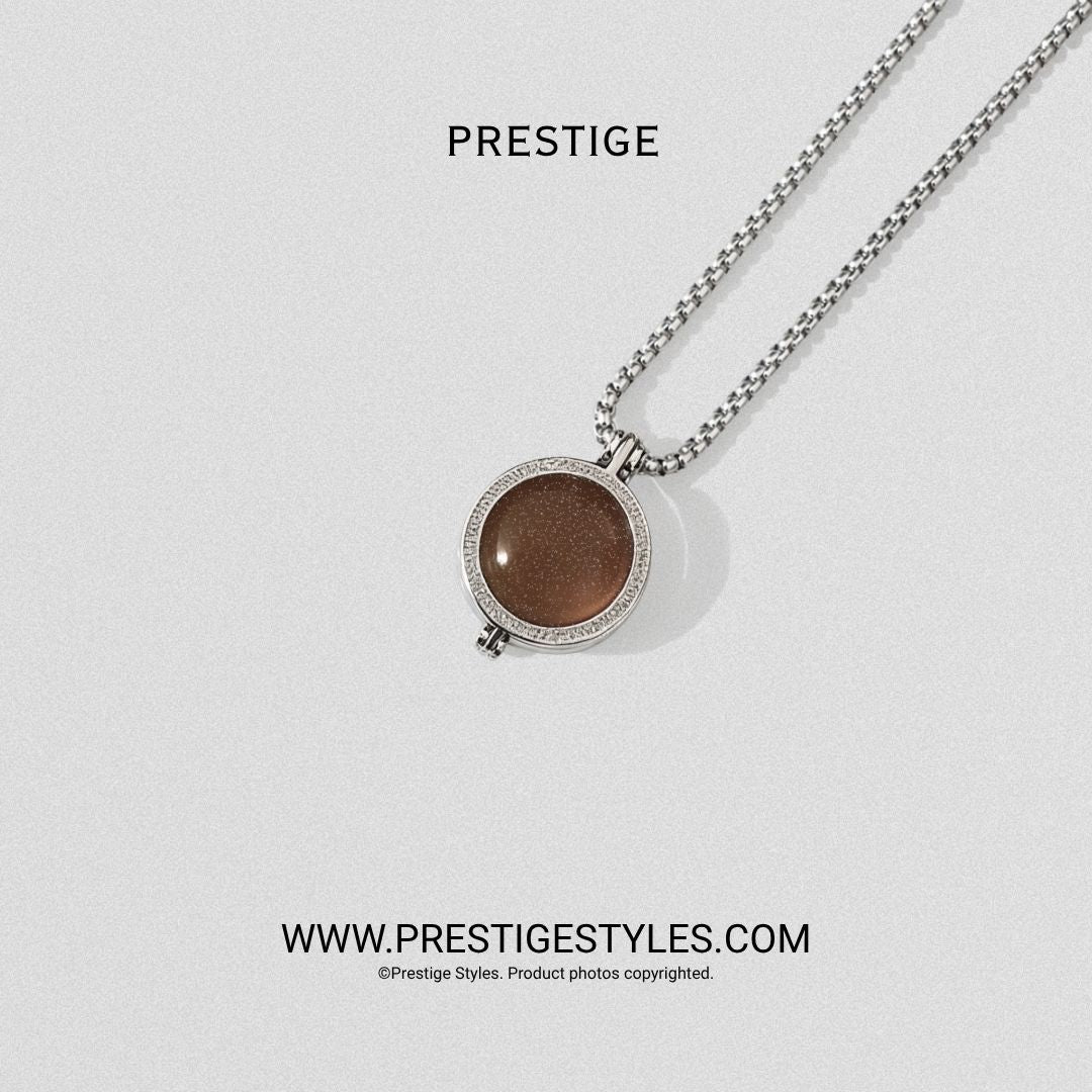 Bronze Brown Prism Pendant With Chain - Prestige Styles - Bangladesh