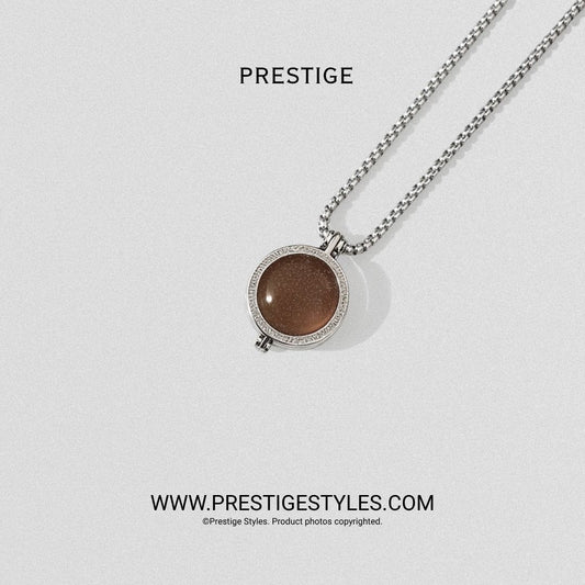 Bronze Brown Prism Pendant With Chain - Prestige Styles - Bangladesh