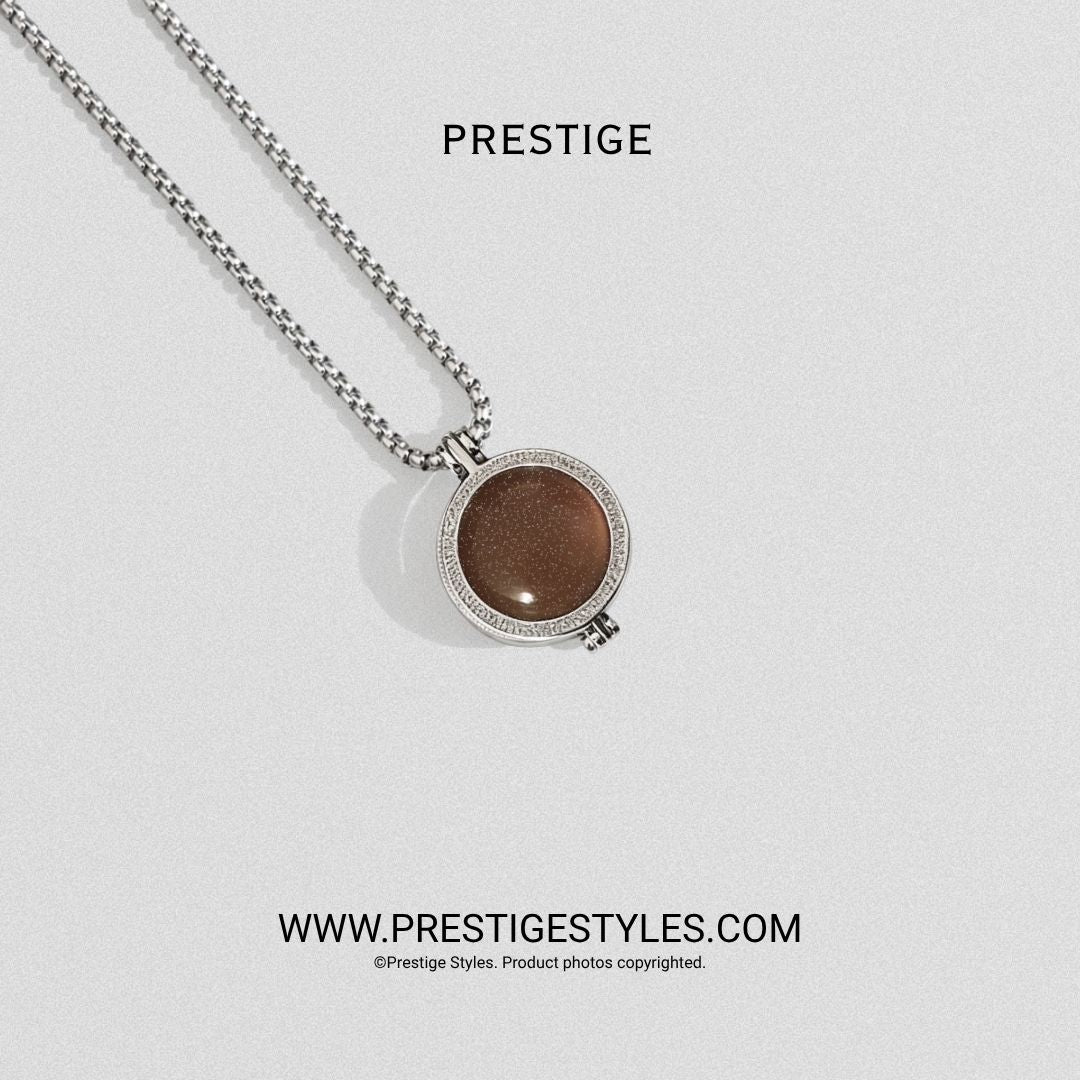 Bronze Brown Prism Pendant With Chain - Prestige Styles - Bangladesh