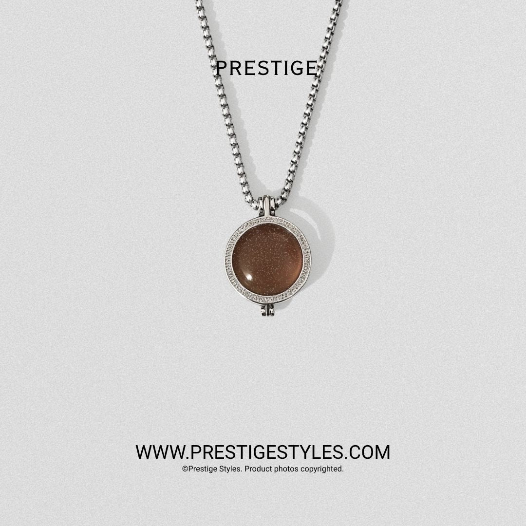 Bronze Brown Prism Pendant With Chain - Prestige Styles - Bangladesh