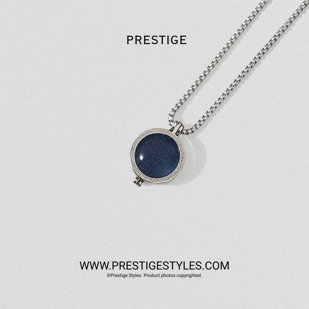 Galaxy Blue Prism Pendant With Chain - Prestige Styles - Bangladesh