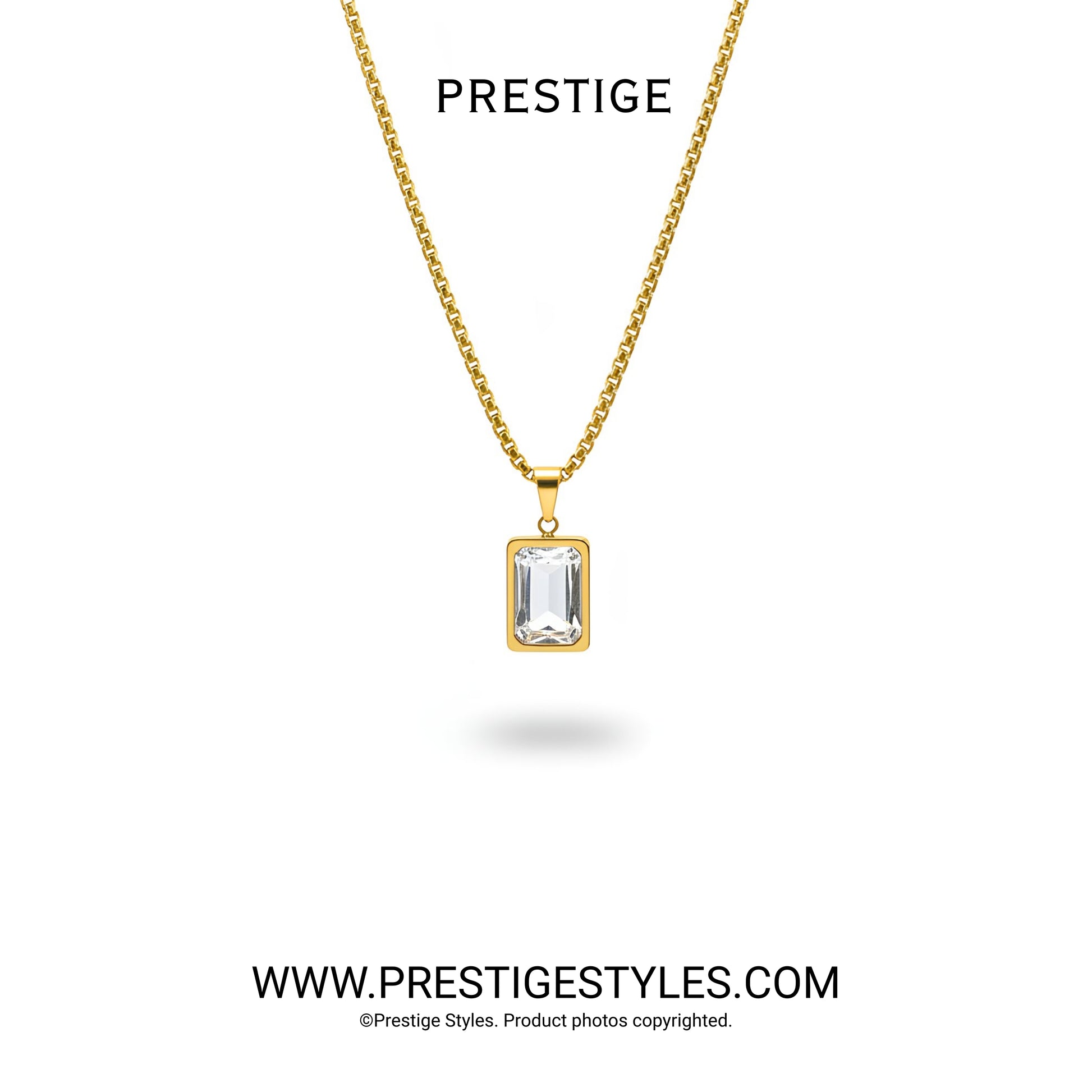 Grimline Golden Pendant with Chain for Men - Premium Quality Fashion Jewelry in Bangladesh