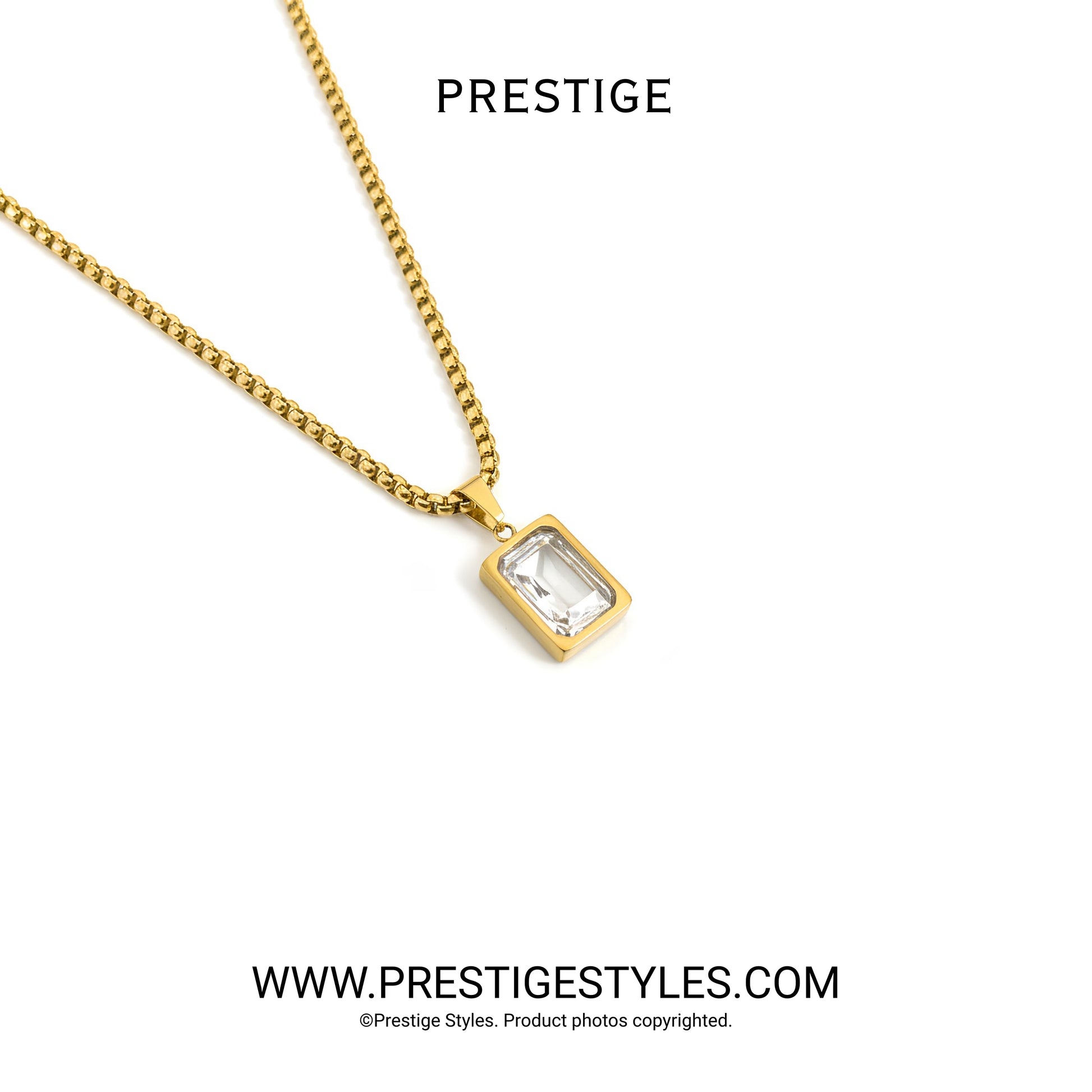 Grimline Golden Pendant with Chain for Men - Premium Quality Fashion Jewelry in Bangladesh