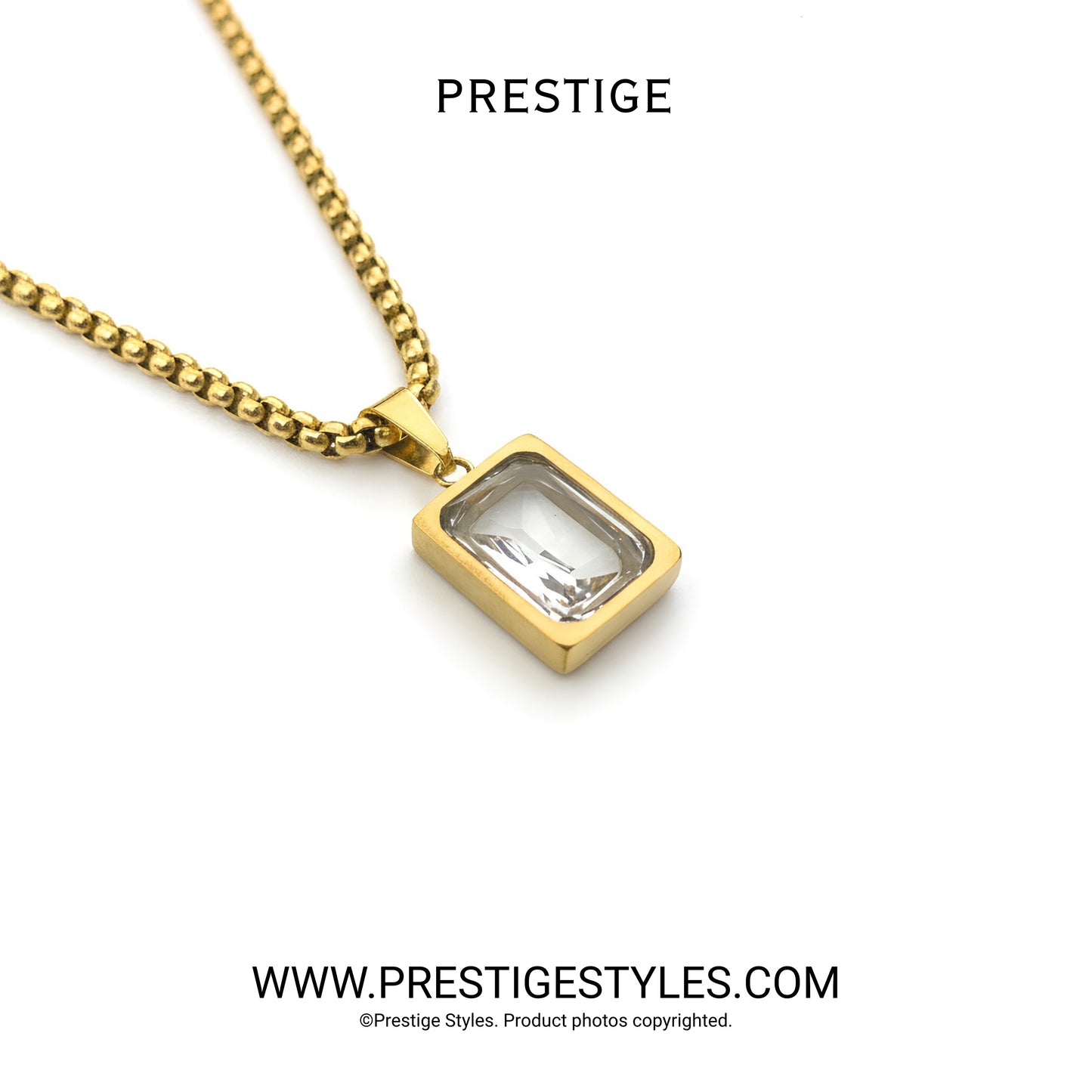 Grimline Golden Pendant with Chain for Men - Premium Quality Fashion Jewelry in Bangladesh