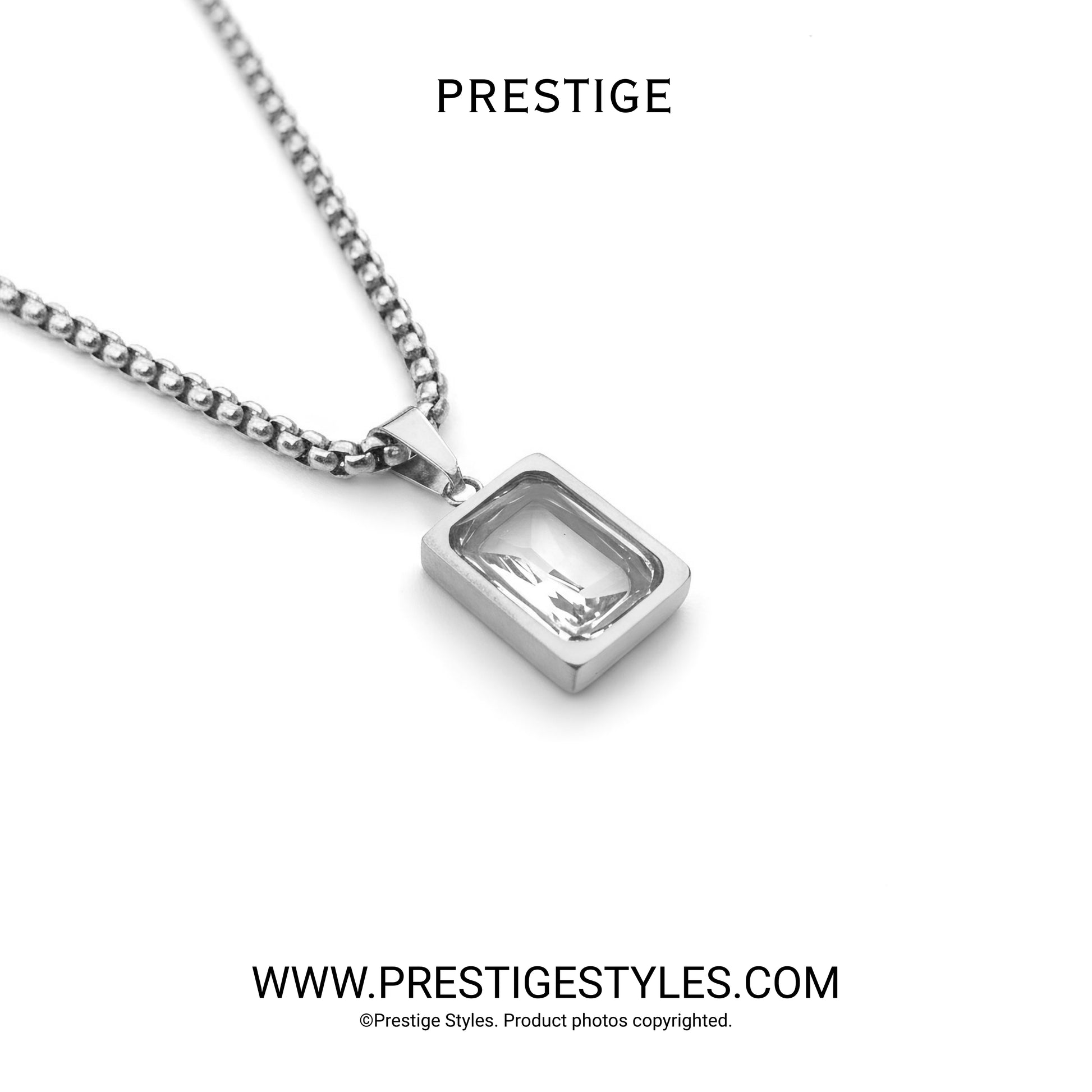 Grimline Silver Pendant with Chain for Men - Stylish Silver Jewelry for Fashionable Men in Bangladesh