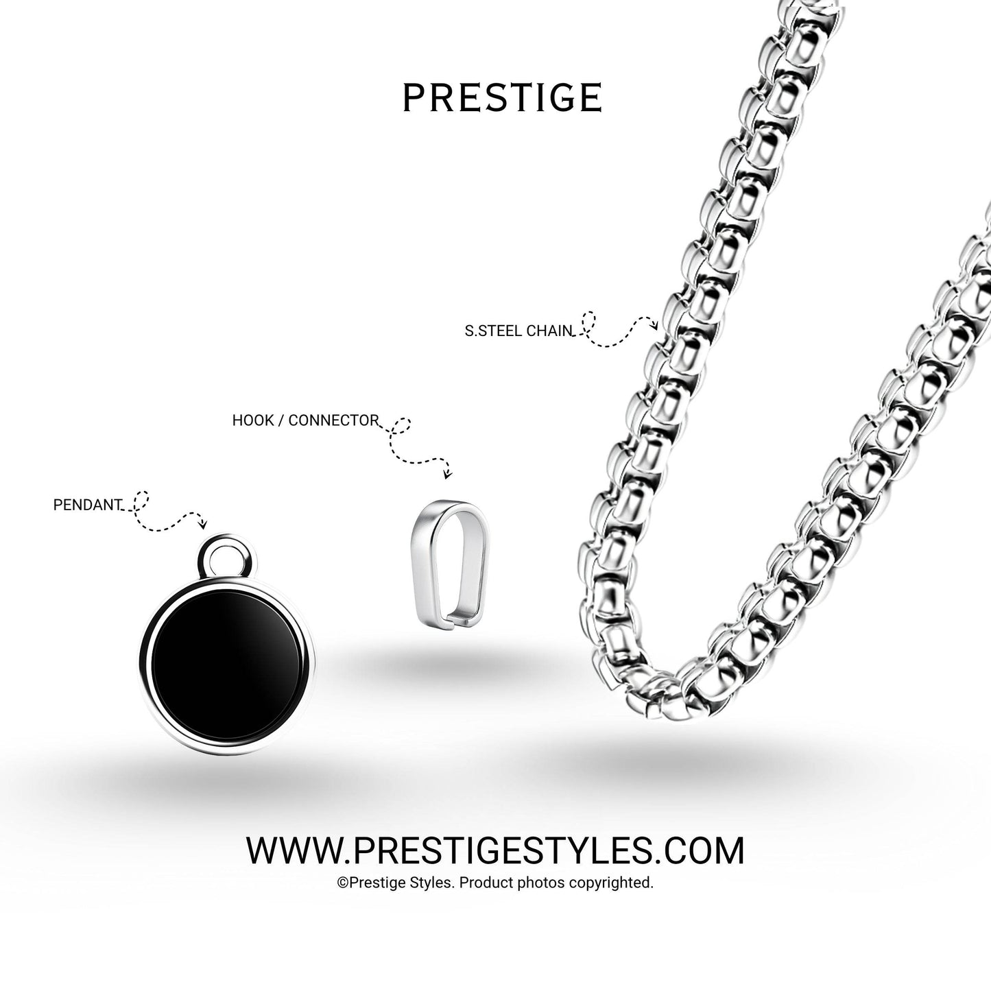 Infinite Loop Silver Pendant with Chain - Prestige Styles