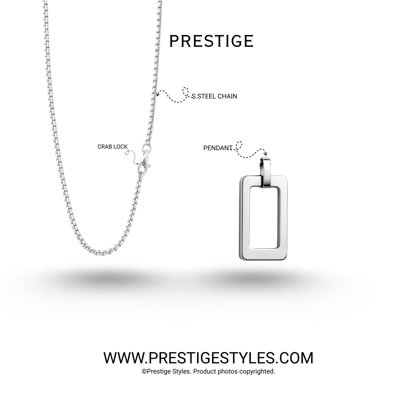 Prestige Tnether Edge men's fashion pendant and chain, stylish accessory from Bangladesh