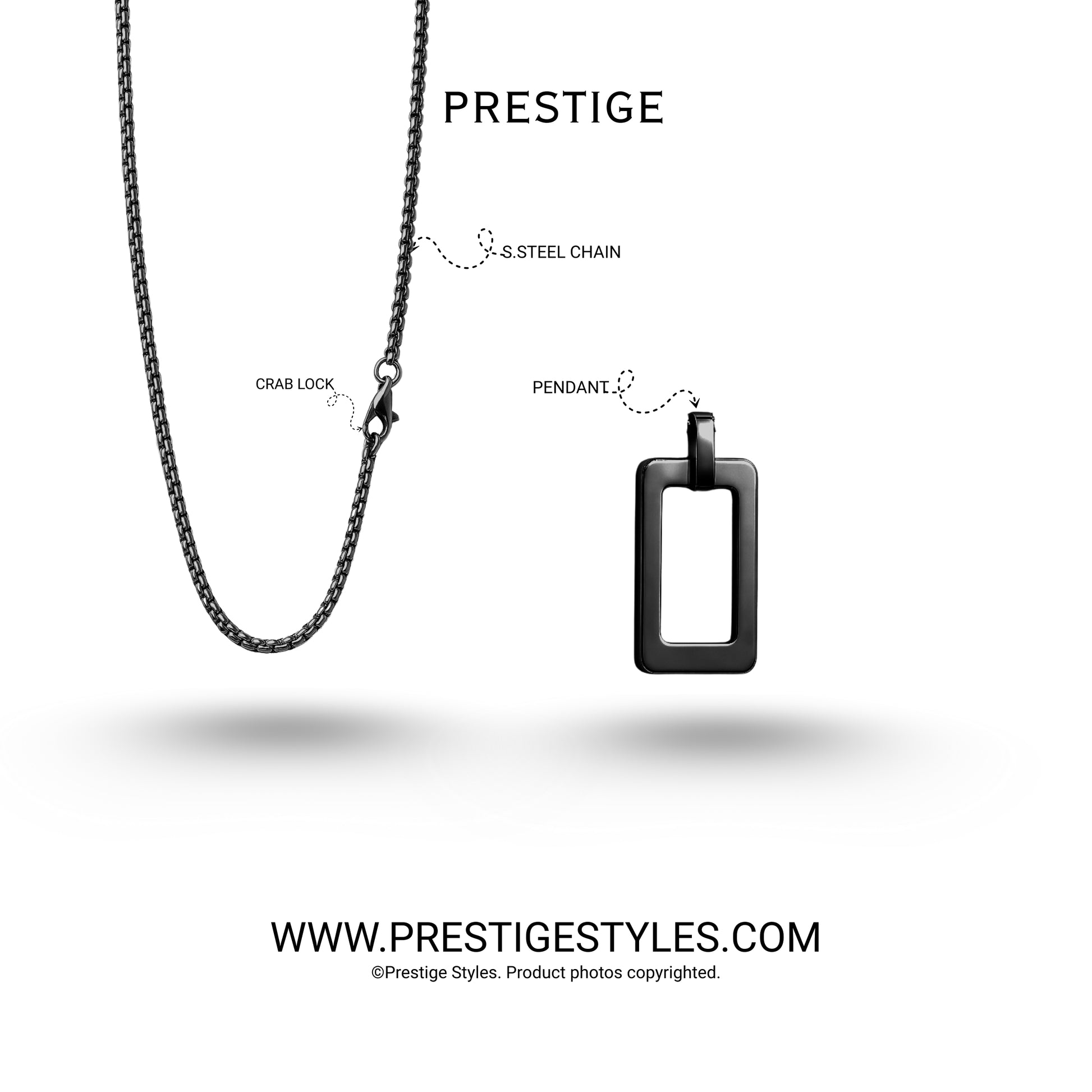 Prestige Tnether Edge men's fashion pendant and chain, stylish accessory from Bangladesh