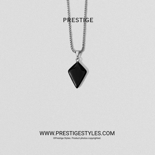 Obsidian Crest Pendant with Chain - Prestige Styles - Bangladesh