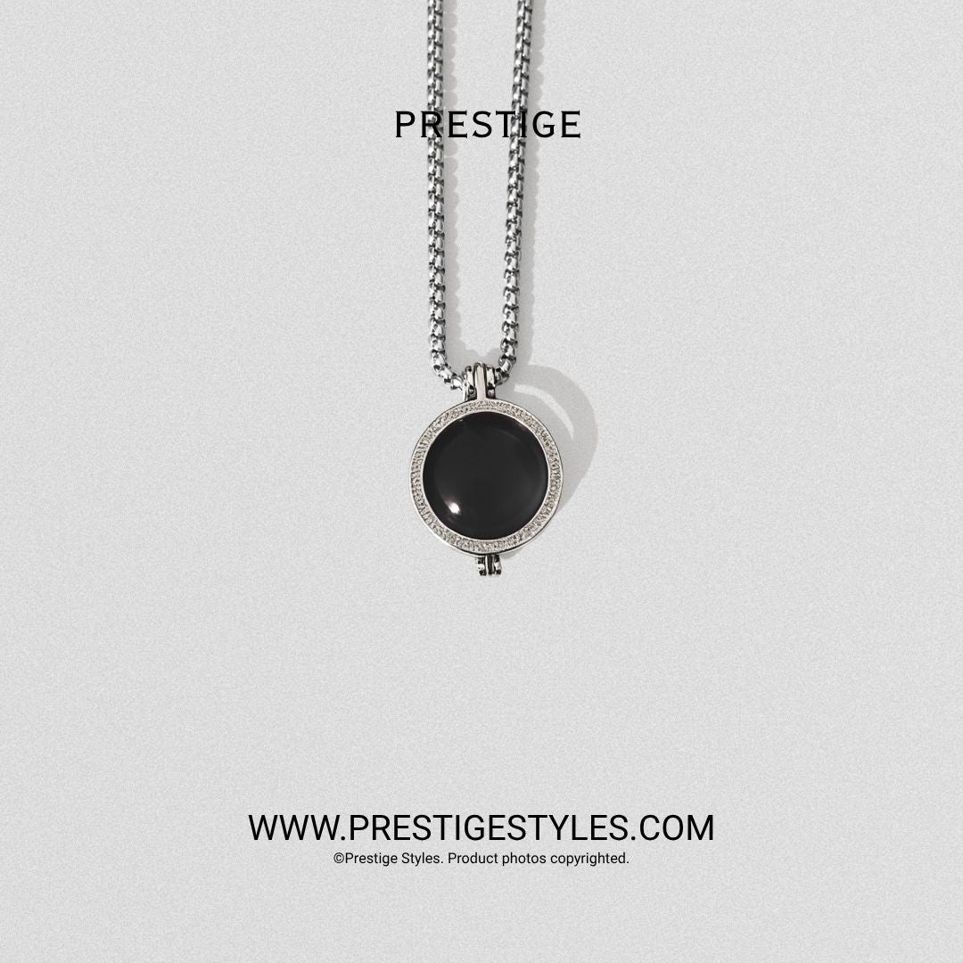 Onyx Black Prism Pendant With Chain - Prestige Styles - Bangladesh