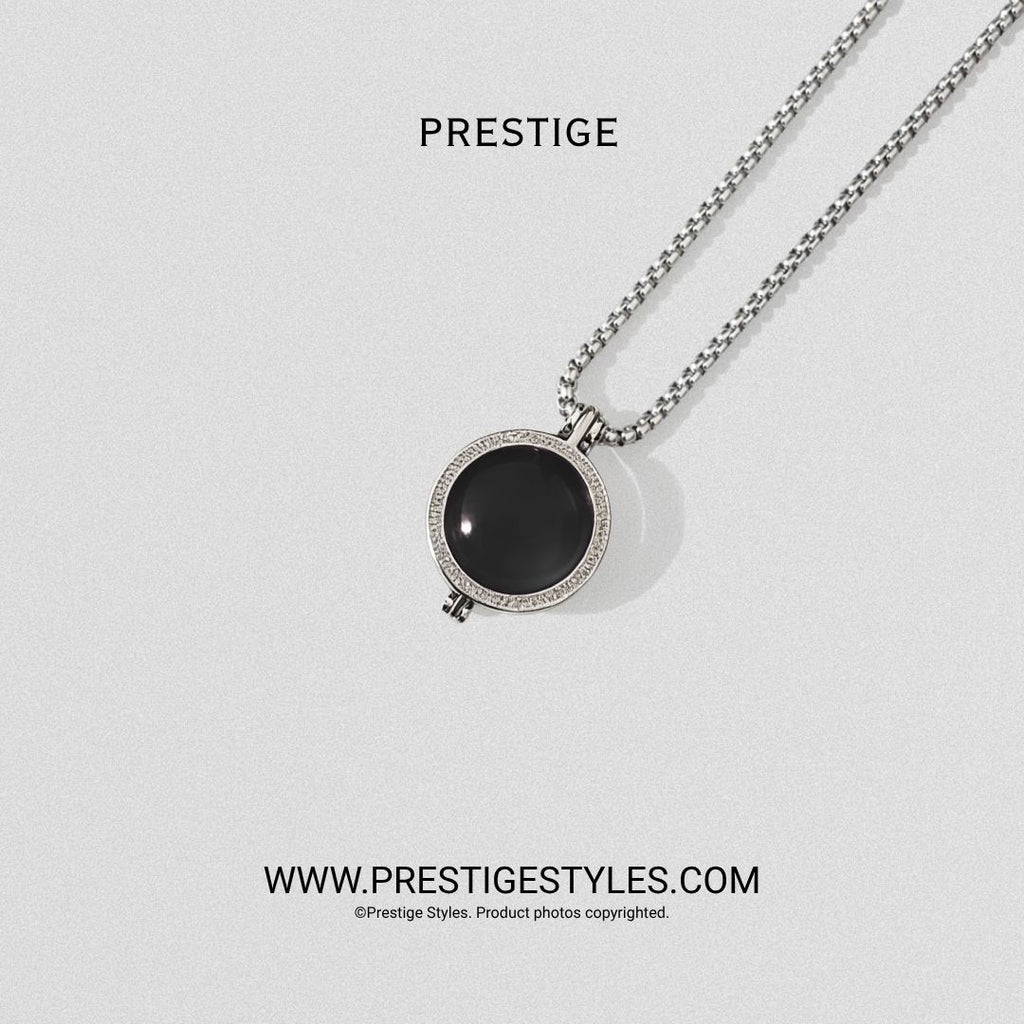 Onyx Black Prism Pendant With Chain - Prestige Styles - Bangladesh