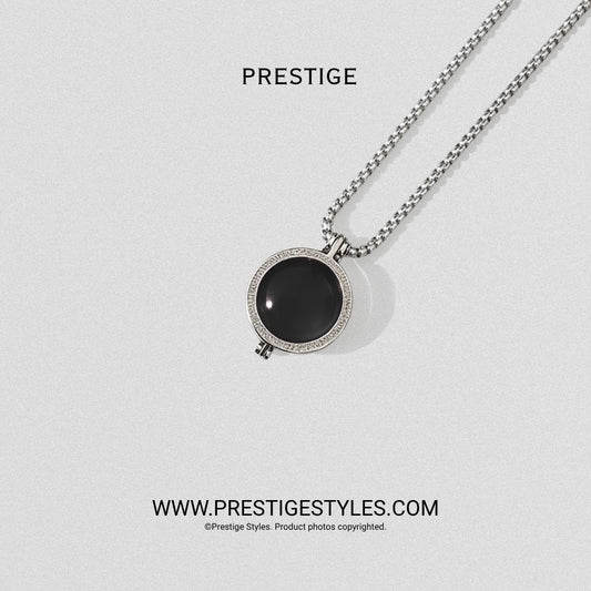 Onyx Black Prism Pendant With Chain - Prestige Styles - Bangladesh