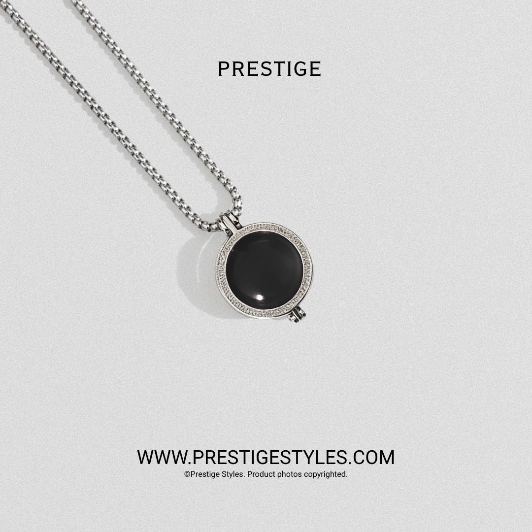 Onyx Black Prism Pendant With Chain - Prestige Styles - Bangladesh