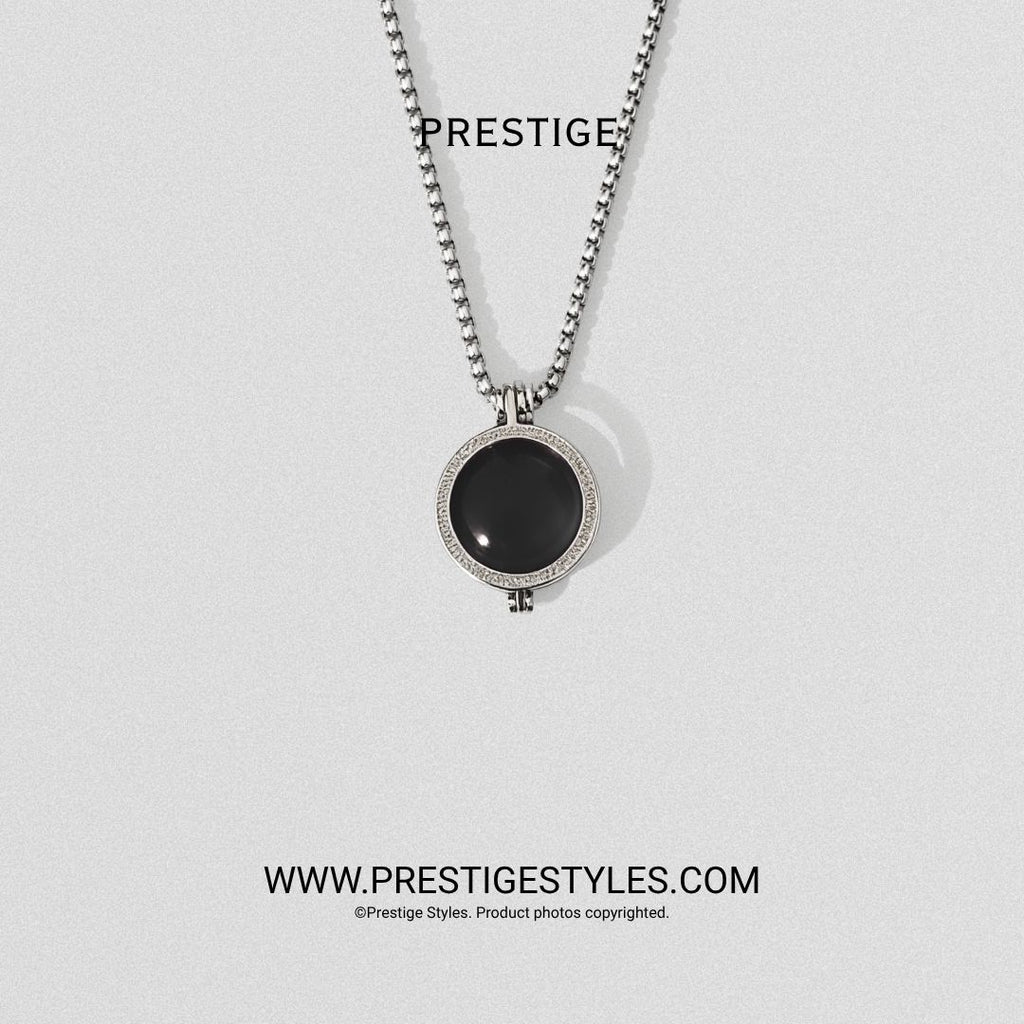 Onyx Black Prism Pendant With Chain - Prestige Styles - Bangladesh