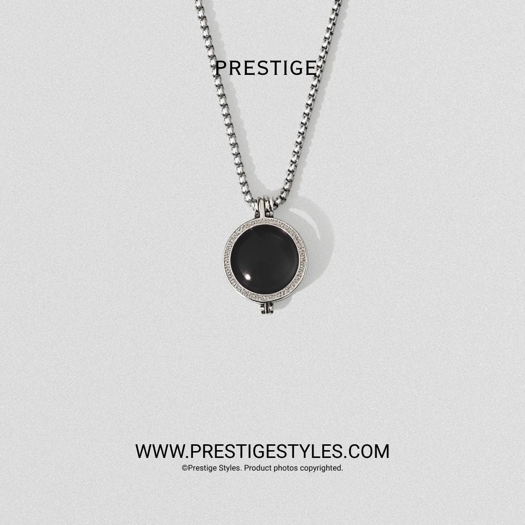 Onyx Black Prism Pendant With Chain - Prestige Styles - Bangladesh