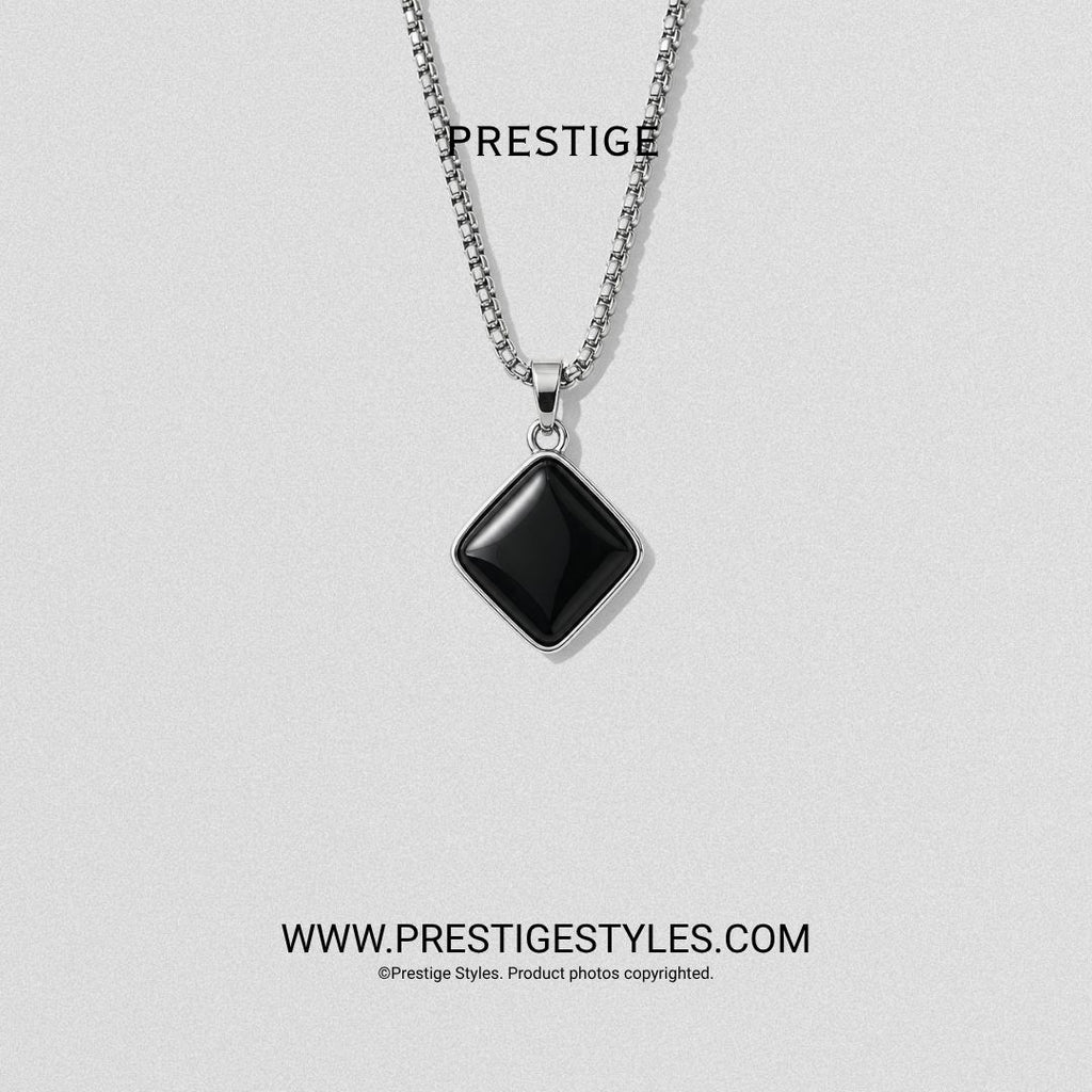 Onyx Edge Pendant With Chain - Prestige Styles - Bangladesh