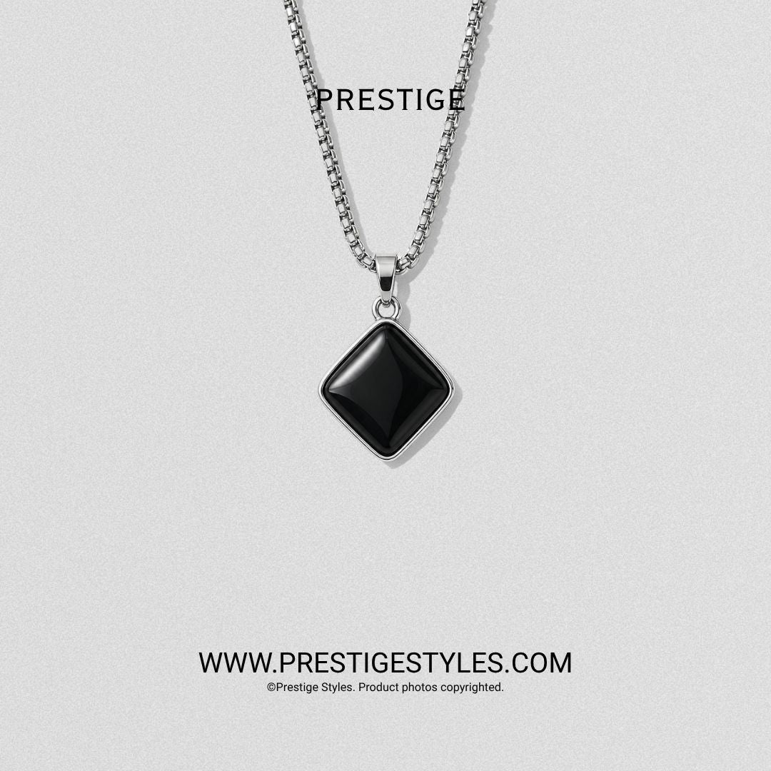 Onyx Edge Pendant With Chain - Prestige Styles - Bangladesh