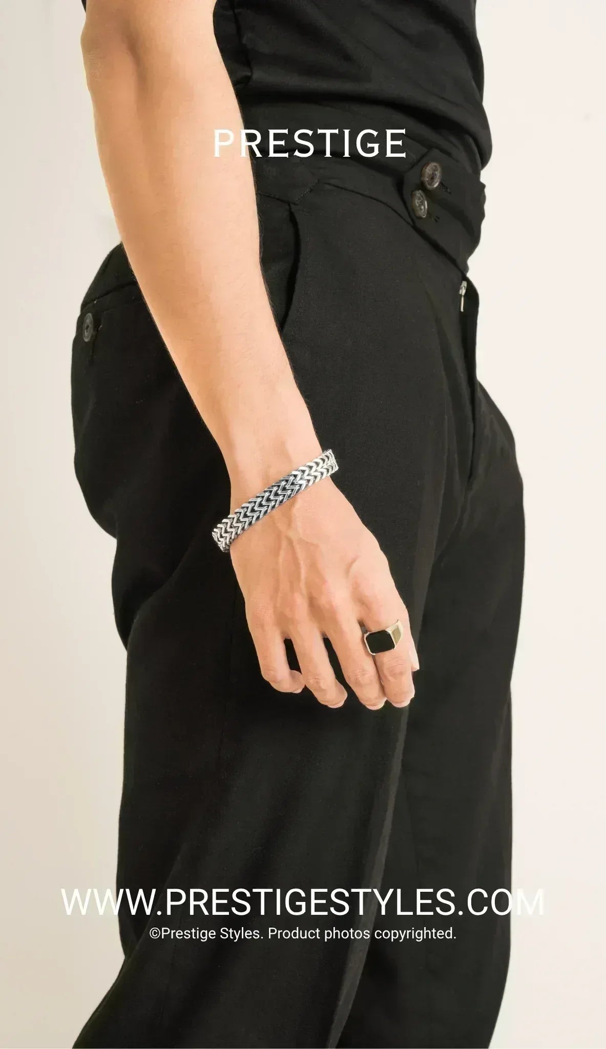 Retro Link Titanium Bracelet - Prestige Styles - - Bracelet