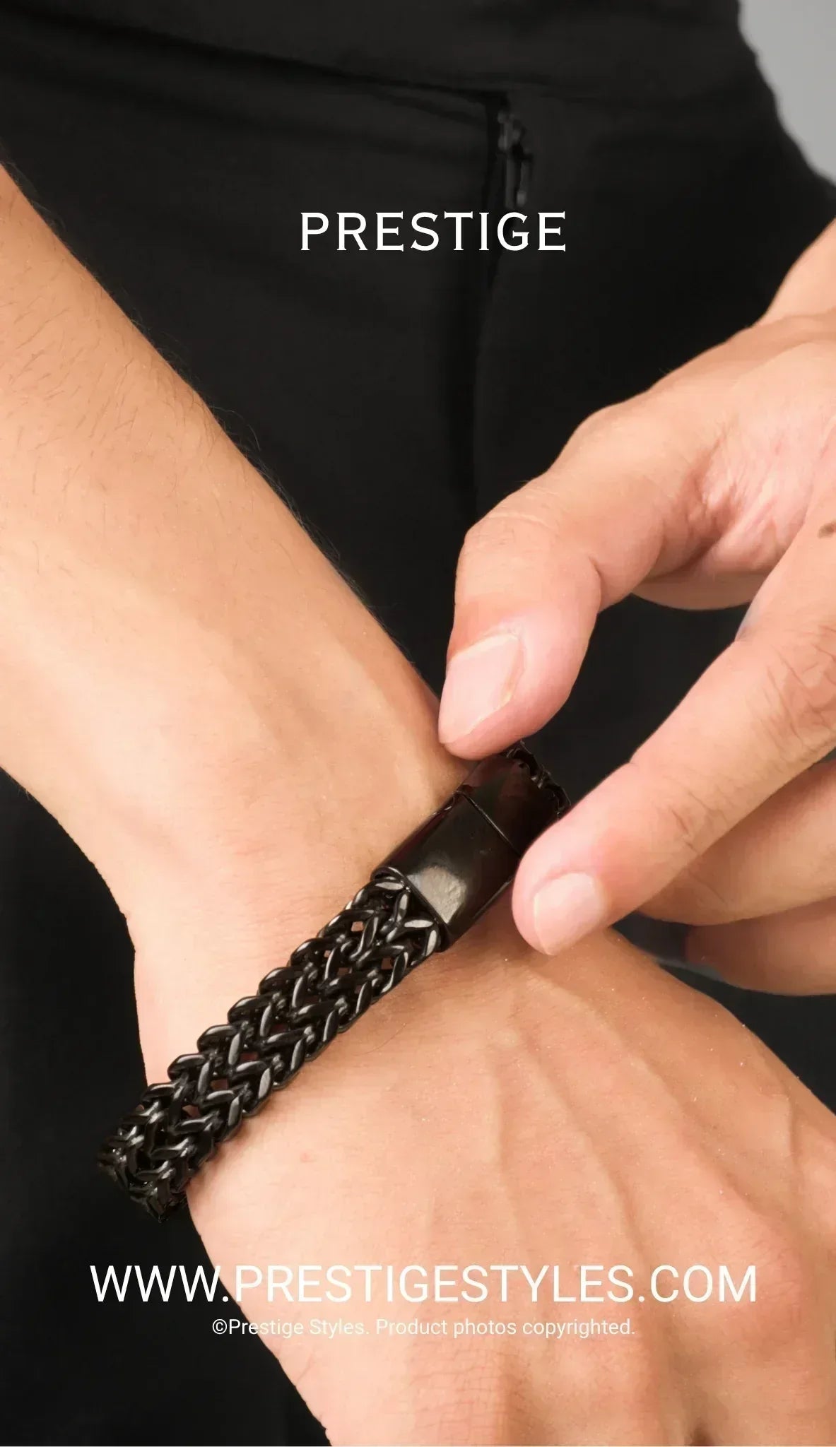 Retro Link Titanium Bracelet - Prestige Styles - - Bracelet