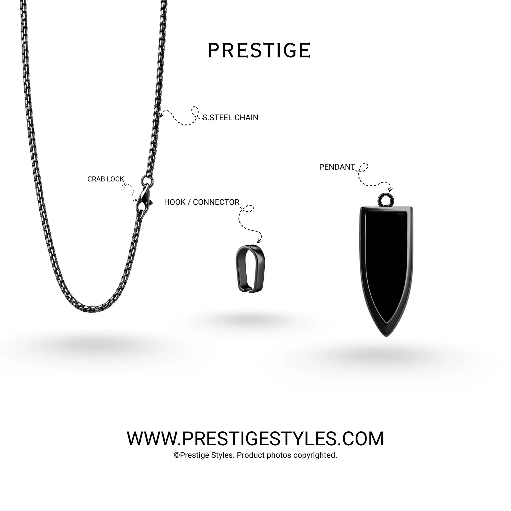 Shadow Rune Pendant with chain - Prestige Styles - - Pendant with Chain