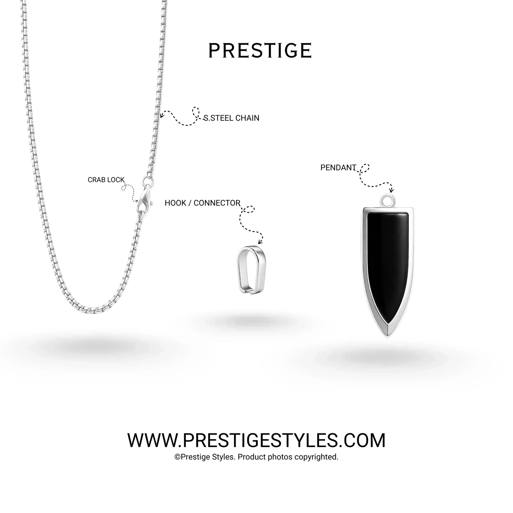 Shadow Rune Pendant with chain - Prestige Styles - - Pendant with Chain