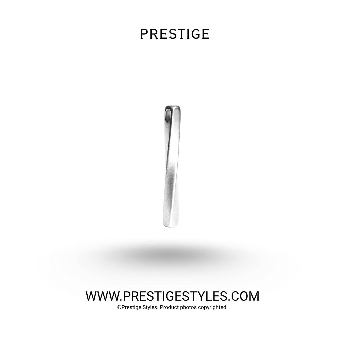 Silver Bar Twisted Pendant with Chain - Prestige Styles