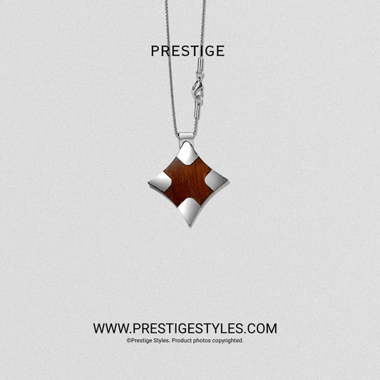 Silver Crownwood Pendant With Chain - Prestige Styles - Bangladesh