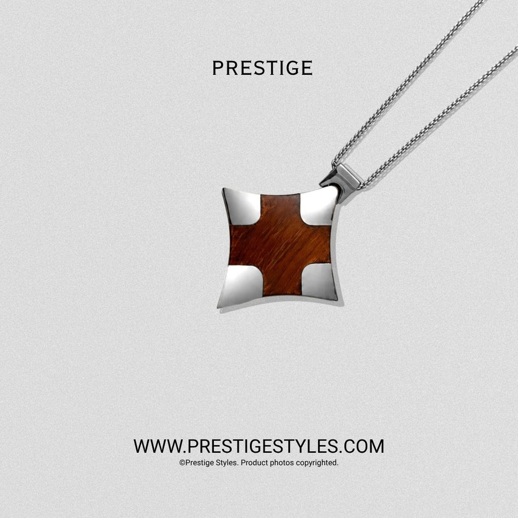Silver Crownwood Pendant With Chain - Prestige Styles - Bangladesh