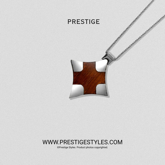 Silver Crownwood Pendant With Chain - Prestige Styles - Bangladesh