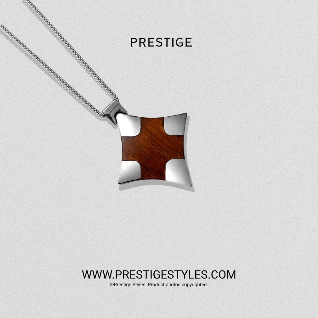 Silver Crownwood Pendant With Chain - Prestige Styles - Bangladesh