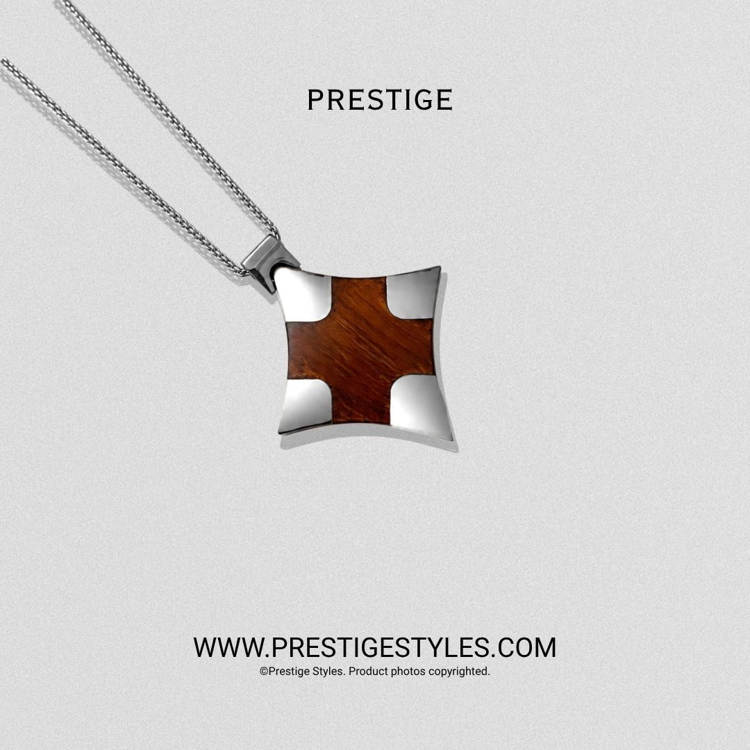 Silver Crownwood Pendant With Chain - Prestige Styles - Bangladesh