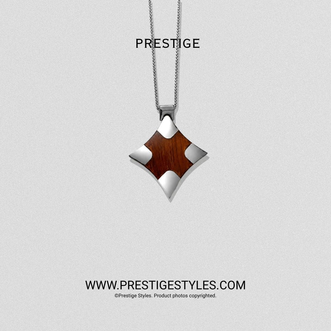 Silver Crownwood Pendant With Chain - Prestige Styles - Bangladesh